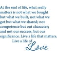 thumbnail image 1 of Blue 23" x 18" Picniva At the end of life, what really matters is not what we bought Sayings Words Art Decor Lettering Vinyl Wall Art Inspirational Uplifting, 1 of 1
