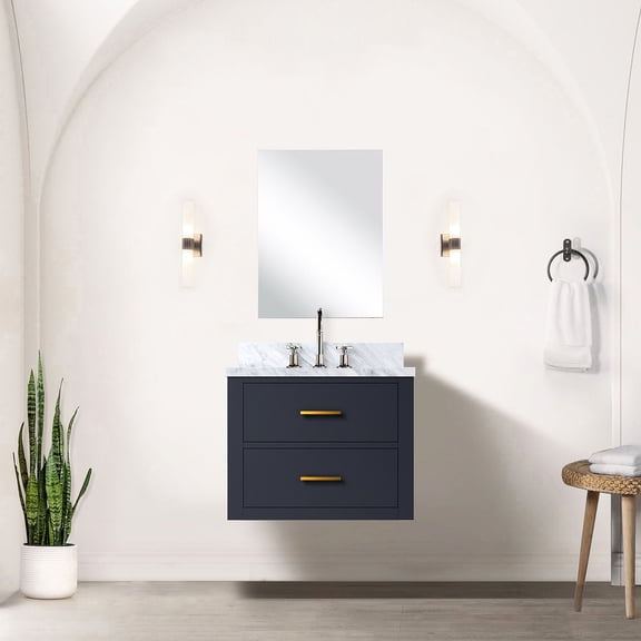 Blue 24 in. Wide Single Bath Vanity | Comes with Mirror | Bathroom Makeover