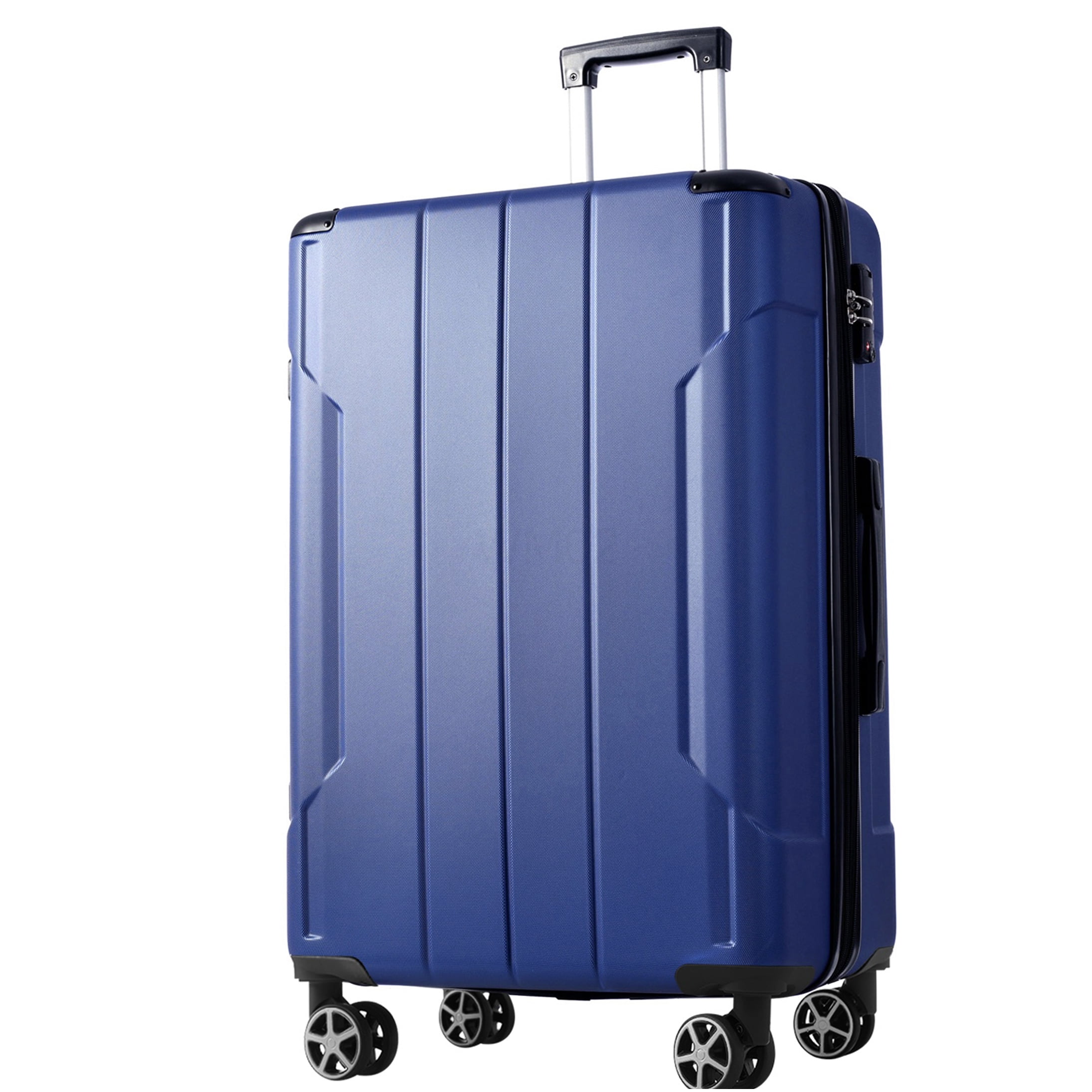 Blue 24-inch Expandable Hardshell Suitcase, TSA Lock Lightweight ABS Checked Luggage with 8 Spinner Wheels
