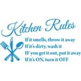 thumbnail image 1 of Blue 26" X 16" Kitchen Rules Art Home Mural Vinyl wall art Inspirational quotes and saying home decor decal sticker, 1 of 1