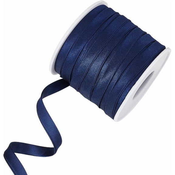 Blue 27.34 Yards Prussian Blue Satin Bias Tape 6mm/0.24 Inch Wide Double Fold Satin Binding Bias Ribbon for Cheongsam Decoration Clothing Seaming Piping