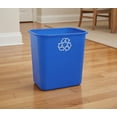 thumbnail image 1 of Blue 28 Quart Rectangular Recycling Bin - Plastic Wastebasket with Recycling Symbol for Kitchen, Home and Office Use, 1 of 5