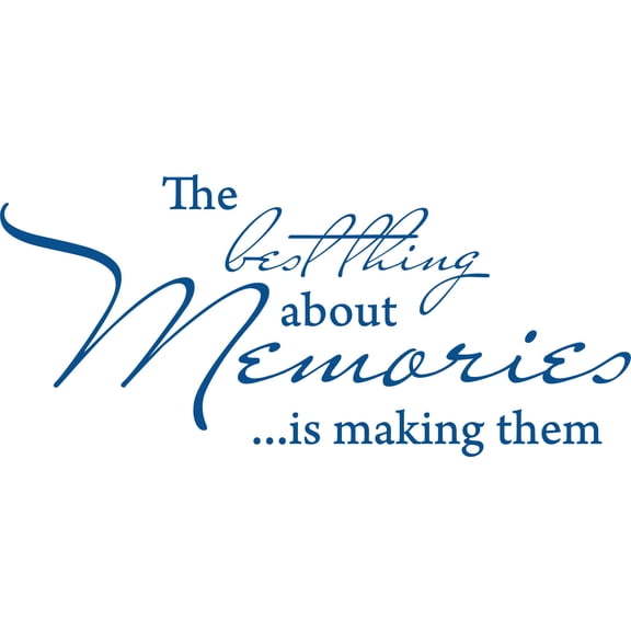 Blue 29" x 13" Decaltor BEST THING ABOUT MEMORIES Quotes Sayings Words Art Decor Lettering Vinyl Wall Art Inspirational Uplifting