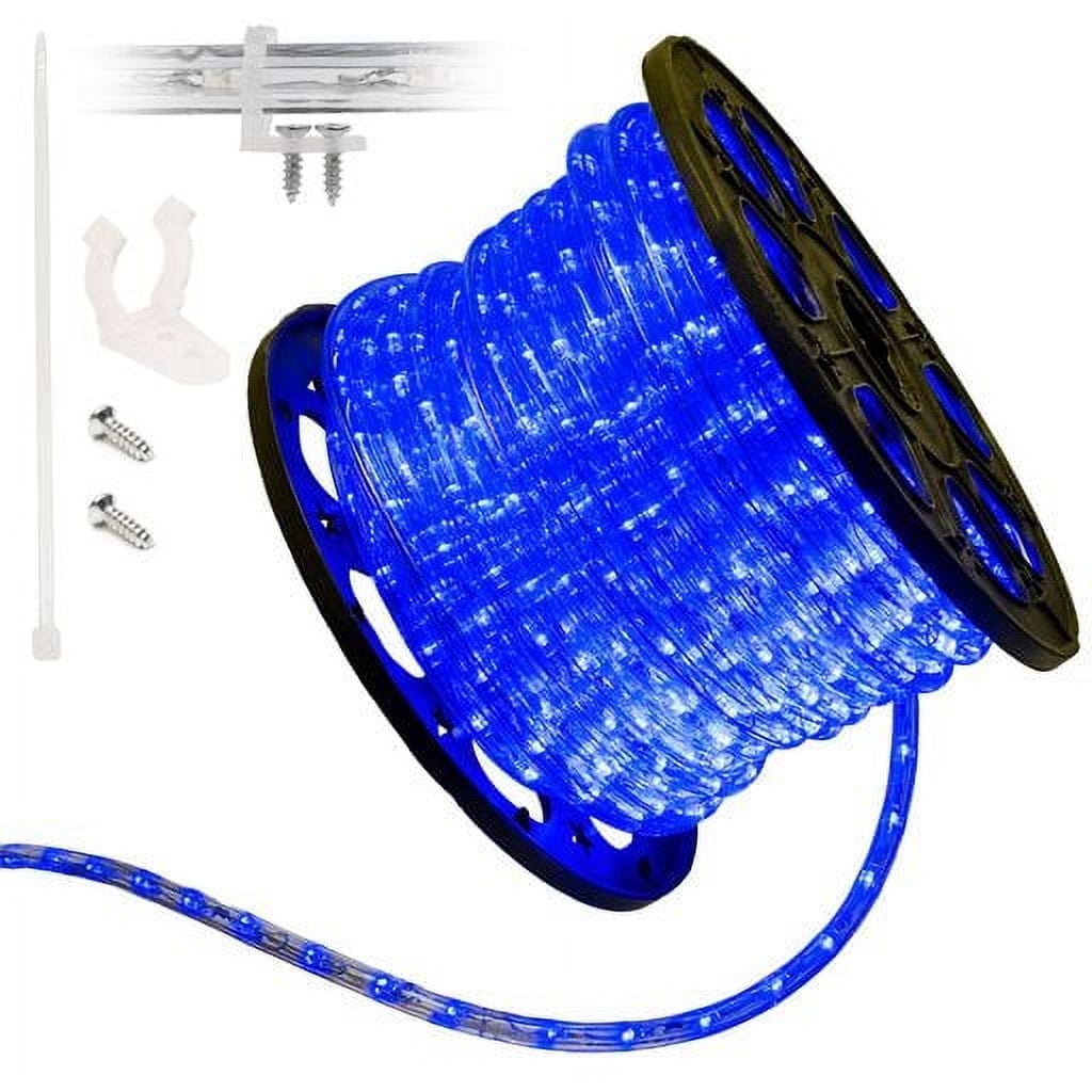Blue 150' LED Outdoor Rope Lights with Clear PVC Tubing