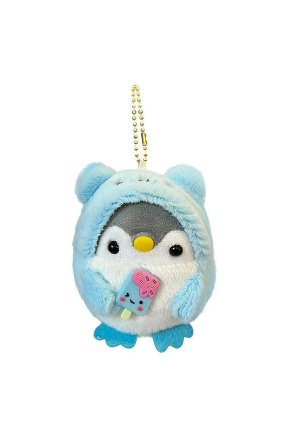 Blue Adorable Penguin Hanging Toy Featuring Pearl Chain Design 394 Inches Size For Children Bag Accessory