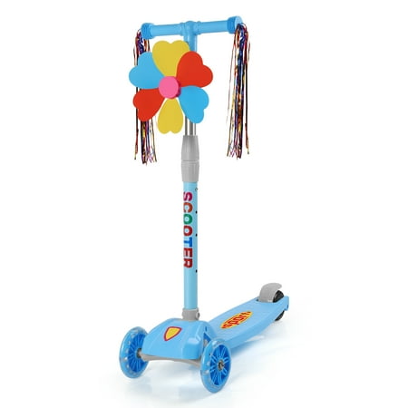 Blue 3-Wheel Foldable Kick Scooter