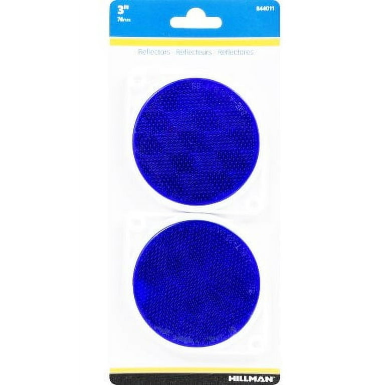 Hillman 3 in. Round Blue Reflectors 2 pk Hillman 3 in. Round Blue Reflectors 2 pk