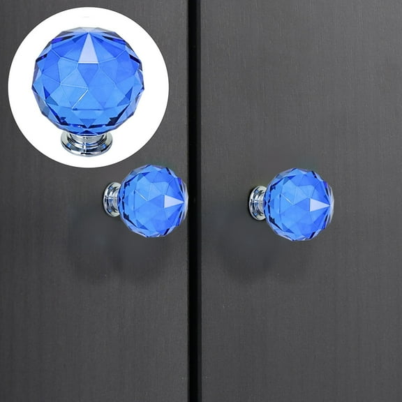 Blue 30Mm Glass Cabinet Pull Handle, Shaped Knob for Hardware, By Meiiso, Large Inventory!