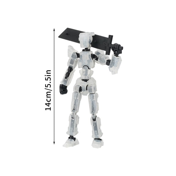 Blue 3D Printed Doll Joint Movable Figure, Creative Decompression Desktop Ornament for Hobbyists, Includes 10 Accessories and 6 Pairs Of Hands Assembly Kit