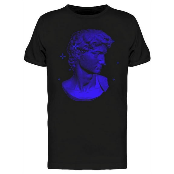 Blue 3d David Bust T-Shirt Men -Image by Shutterstock, Male XX-Large