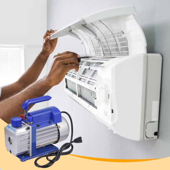 Blue 4 CFM Rotary Vane Pump | 110V AC Vacuum System w/1/4" Port | Refrigeration Service Equipment