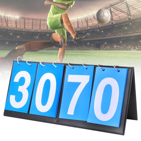 Blue 4-Digit Folding Scoreboard for Sports, Cloth Metal & Cardboard Construction, 1 Count blue Table Tennis Basketball Badminton