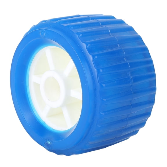Blue 4 Inch Polyurethane Ribbed Wobble Roller for Marine Boat Yacht Trailer 75mm Height 19mm ID