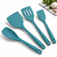 Blue 4 Pack Silicone Spatula Set, High Heat Resistant For Non-stick ...