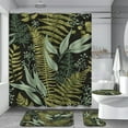 thumbnail image 1 of Blue 4 Pcs Shower Curtain Sets with Rugs, Flower Butterfly Bathroom Sets with Shower Curtain and Rugs, White Bathroom Decor, 1 of 7