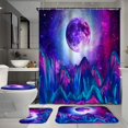 thumbnail image 1 of Blue 4 Pcs Shower Curtain Sets with Rugs, Sunshine Bathroom Sets with Shower Curtain and Rugs, Forest Bathroom Decor, 1 of 6