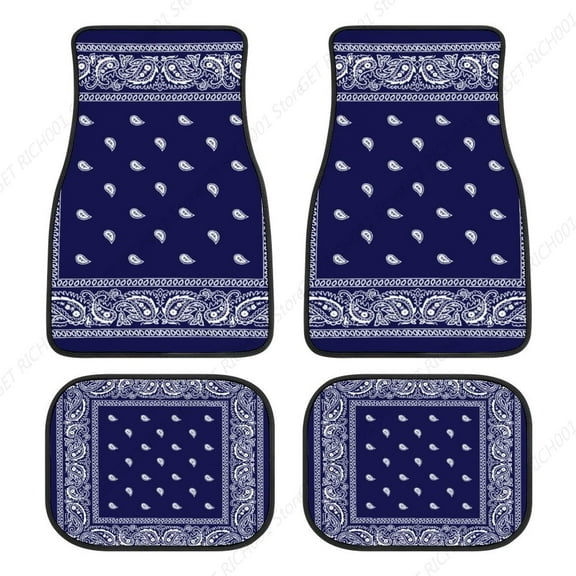 Blue 4 Pieces Car Floor Mats Car Carpets Full Sets Universal Fit for SUV Vans Sedans Trucks All Weather Protection Auto