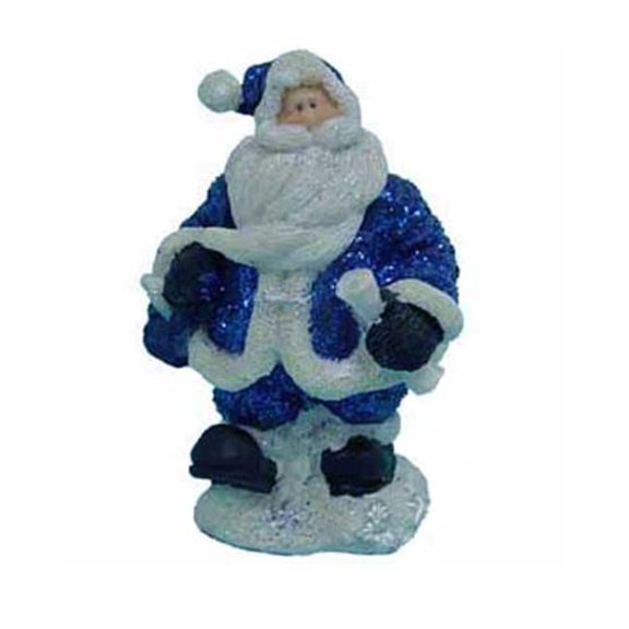 Blue 4 in. Glitter Santa