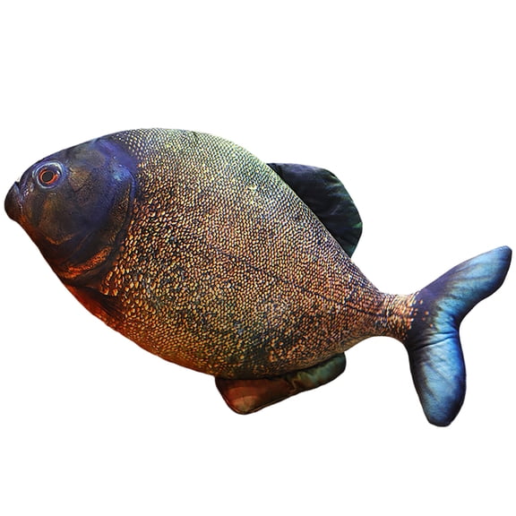 Blue 40Cm Simulation Fish Doll Plush Toy Sleep Pillow Aquarium Decor Piranha Fish Stuffed Animal