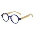 thumbnail image 1 of Blue 42mm Retro Round Reading Glasses 2.5 for Men Harry Potter Women Bamboo Print Wood Grain Readers +2.50, 1 of 5