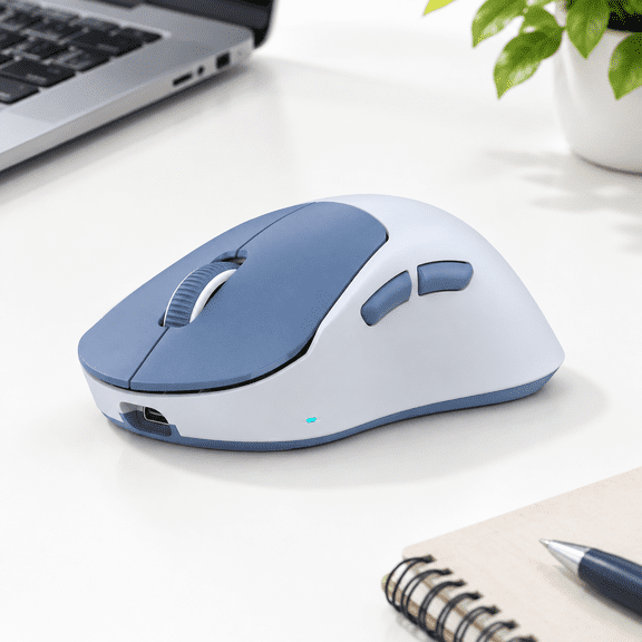 Blue 49g Wireless Rechargeable Computer Mouse with Dual-Mode Connection