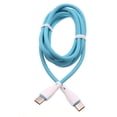 thumbnail image 1 of Blue 4ft PD Cable USB-C to Type-C Fast Charger Cord Power Wire Sync [C-to-C] D9J for Samsung Galaxy S9,Plus,S8 Plus,S20,Plus,S10 Plus,Z Flip,XCover FieldPro,Fan Edition,Note 20 Ultra,Fold 2, 1 of 5