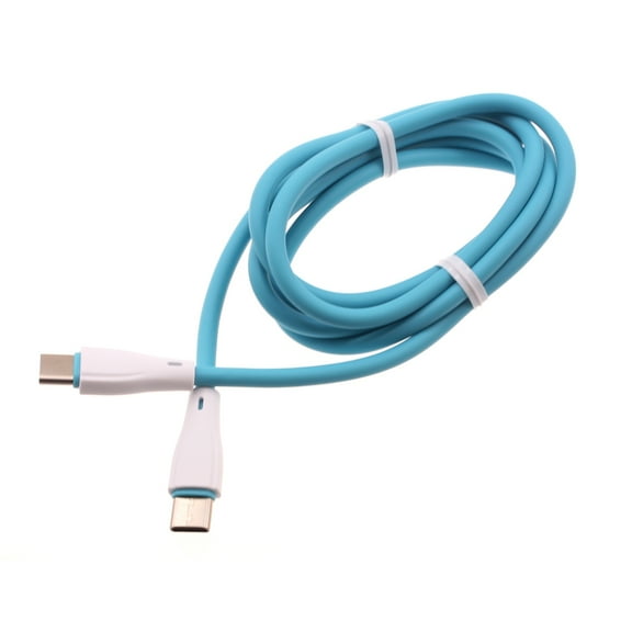 Blue 4ft PD Cable USB-C to Type-C Fast Charger Cord Power Wire Sync [C-to-C] P5R for Samsung Galaxy A10e,A01 - Sonim XP8,XP3 - Sony Xperia 5,10 Plus,1 - T-Mobile REVVL 5G,4,Plus - TCL 10L