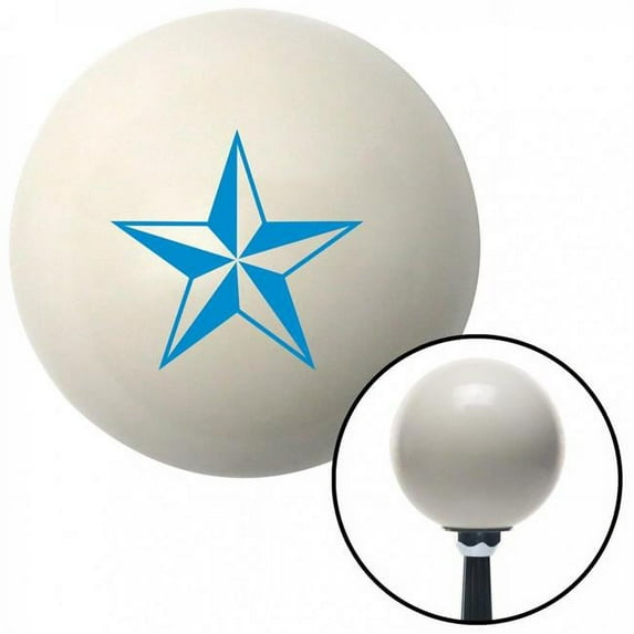 Blue 5 Point 3-D Star Ivory Shift Knob with M16 x 1.5 Insert Shifter Auto Manual