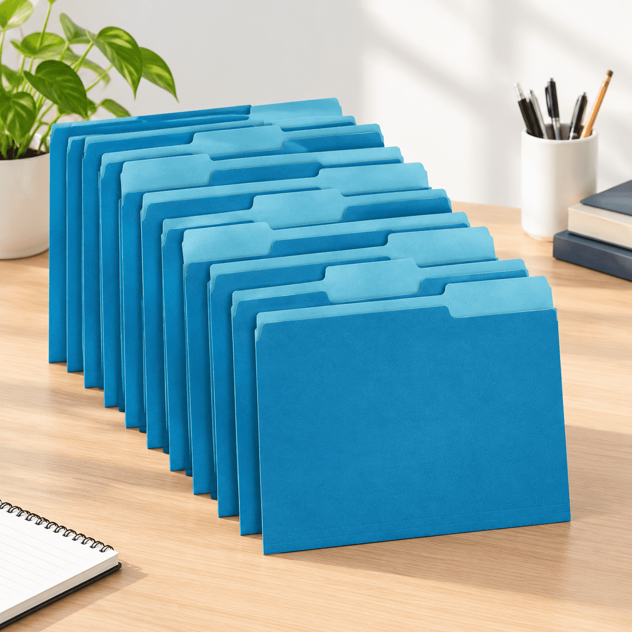 Document Folder Simple Blue 50 Pack File Folders for 8.5x11 Letter Size Paper for Home Office ...