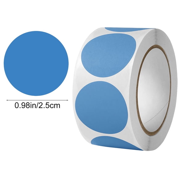 Blue 500 Pieces Round Color Coding Dot Stickers In Calming Blue 2.5Cm Diameter For Color-Coded Filing Planning Boards And Soothing Decorative Applications