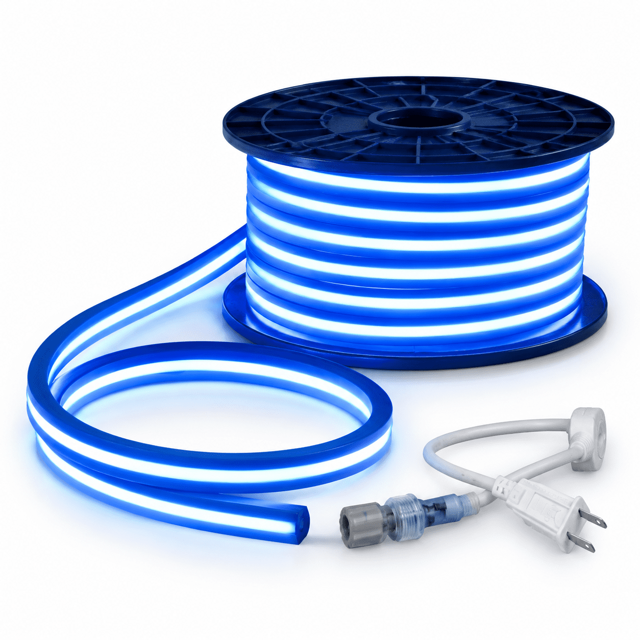 Led Neon Small Blue 50ft LED Neon Rope Lights, 110V Flexible Cuttable Connectable ...