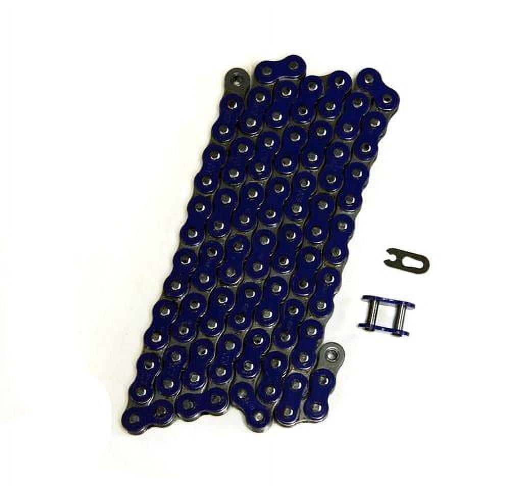 Non O-ring Chain Caltric 520 Pitch Blue Drive Chain For Kawasaki Ninja 250 1986-2012 - 120 Links With Master Links Blue 520 Pitch Chain For Kawasaki Ninja 250 - Foto 4