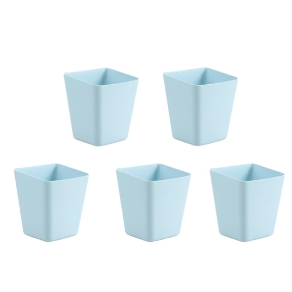Blue 5Pc Plastic Hanging Cup Storage Baskets For Rolling Cart Trolley Shelf Kitchen Organizer Pen Snack Blue
