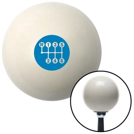 Blue 6 Speed Shift Pattern - Dots 20 Ivory Shift Knob with M16 x 1.5 Insert Shifter Brody
