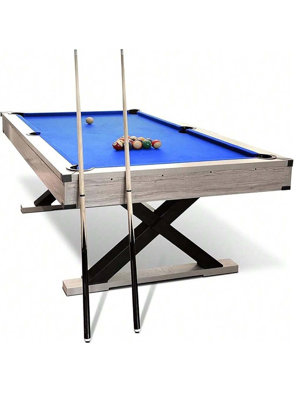 Blue 7 FT Pool Table, 84In Billiard Tables, Outdoor Pool Table With 2 ...