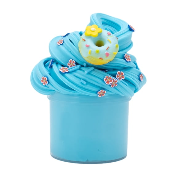 Blue 70Ml Donut Shaped Slime Toy For Diy Craft And Sensory Play With Non Settling Formula And Soft Stretchy Texture Blue