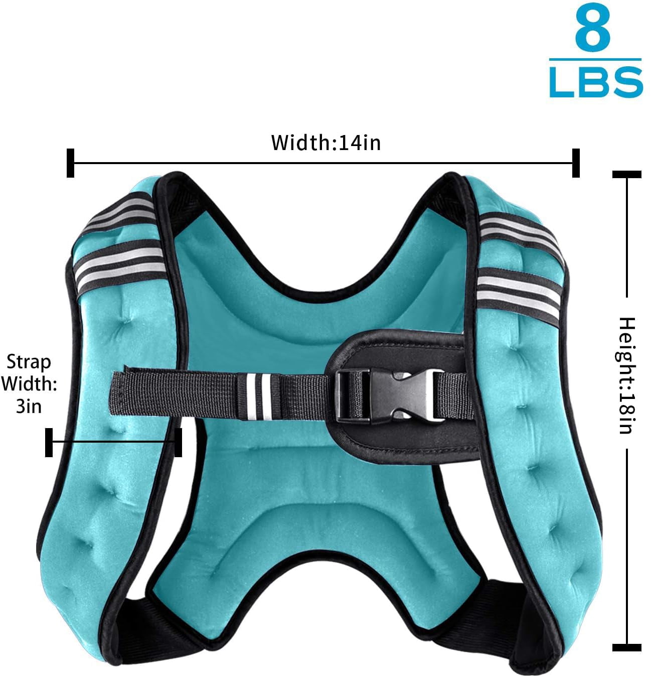 Blue 8 lbs Weighted Vest for Men and Women Workout Running Jogging Walking