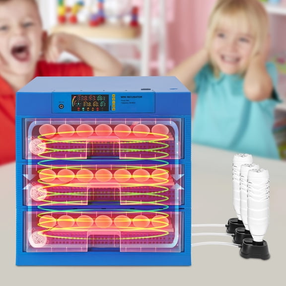 Blue 80W 110V Egg Incubator Adjustable Digital Poultry Hatcher Machine for Hatching Eggs Duck Eggs Goose Eggs
