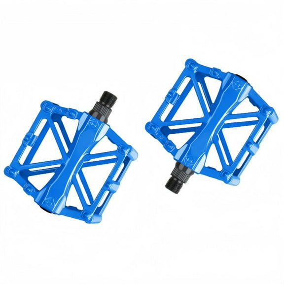 Blue 9/16" Bicycle Pedals in Blue, CNC Aluminum Alloy for MTB, BMX & Commuter Bikes - Lightweight, Durable with Aggressive Grip