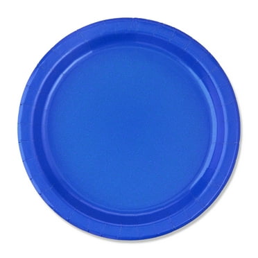 Disposable Paper Plates, 9", Blue, 55 Count, by Way To Celebrate