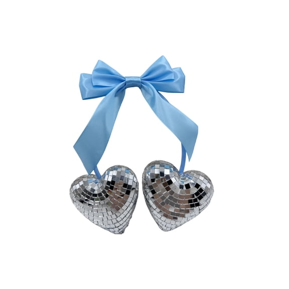 Blue A Heart Shaped Bow Decoration Ball For Party Decor Desktop Accent Gift Giving And Holiday Celebrations
