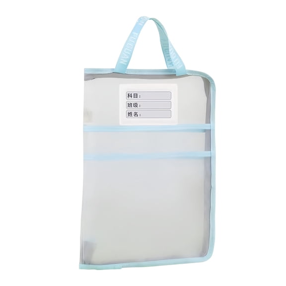 Blue A3 Mesh Document Bag With Handles Transparent Design For School Paper Storage And Art Supplies