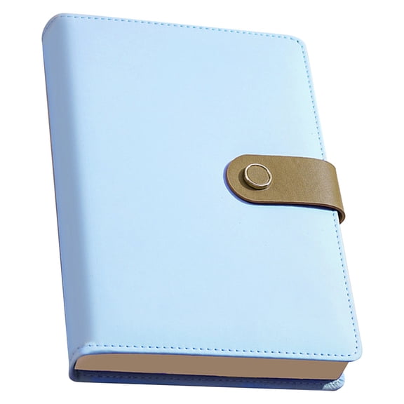 Blue A5 6 Ring Binder Notebook PU Leather Magnetic Closure Planner Organizer with Pen Loops Card Slots 200 Pages