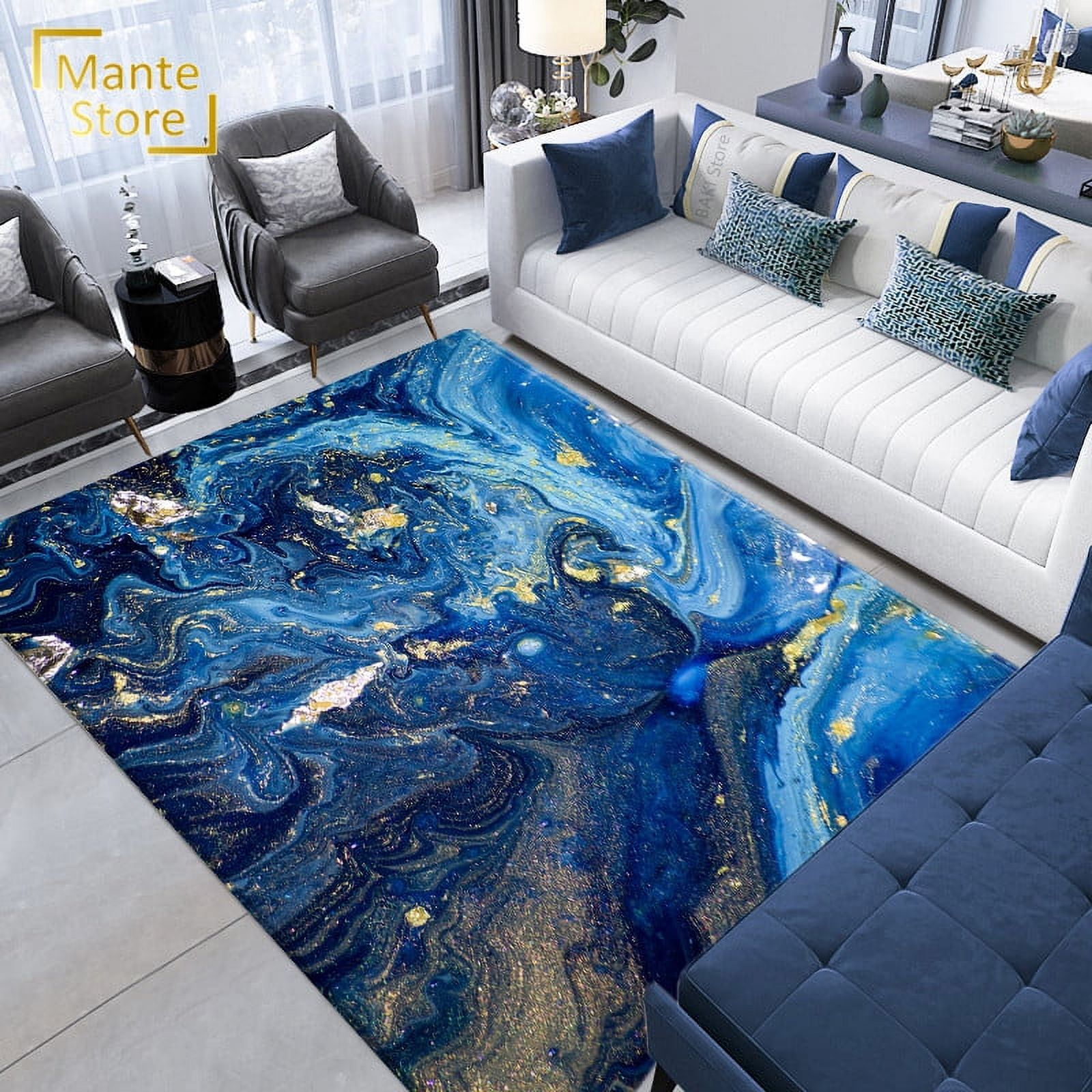 Blue Abstract Anti slip Carpet Bedroom Washable Non slip Kitchen Rug Blue Abstract Anti slip Carpet Bedroom Washable Non slip Kitchen Rug