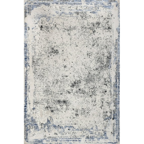 Blue Abstract Area Rugs for Living Room Washable Rugs Boho Moroccan Area Rug Soft Neutral Geometric Bohemian Carpet Distressed Indoor Rug for Bedroom Dining Room Office Foldable Nonslip Rug