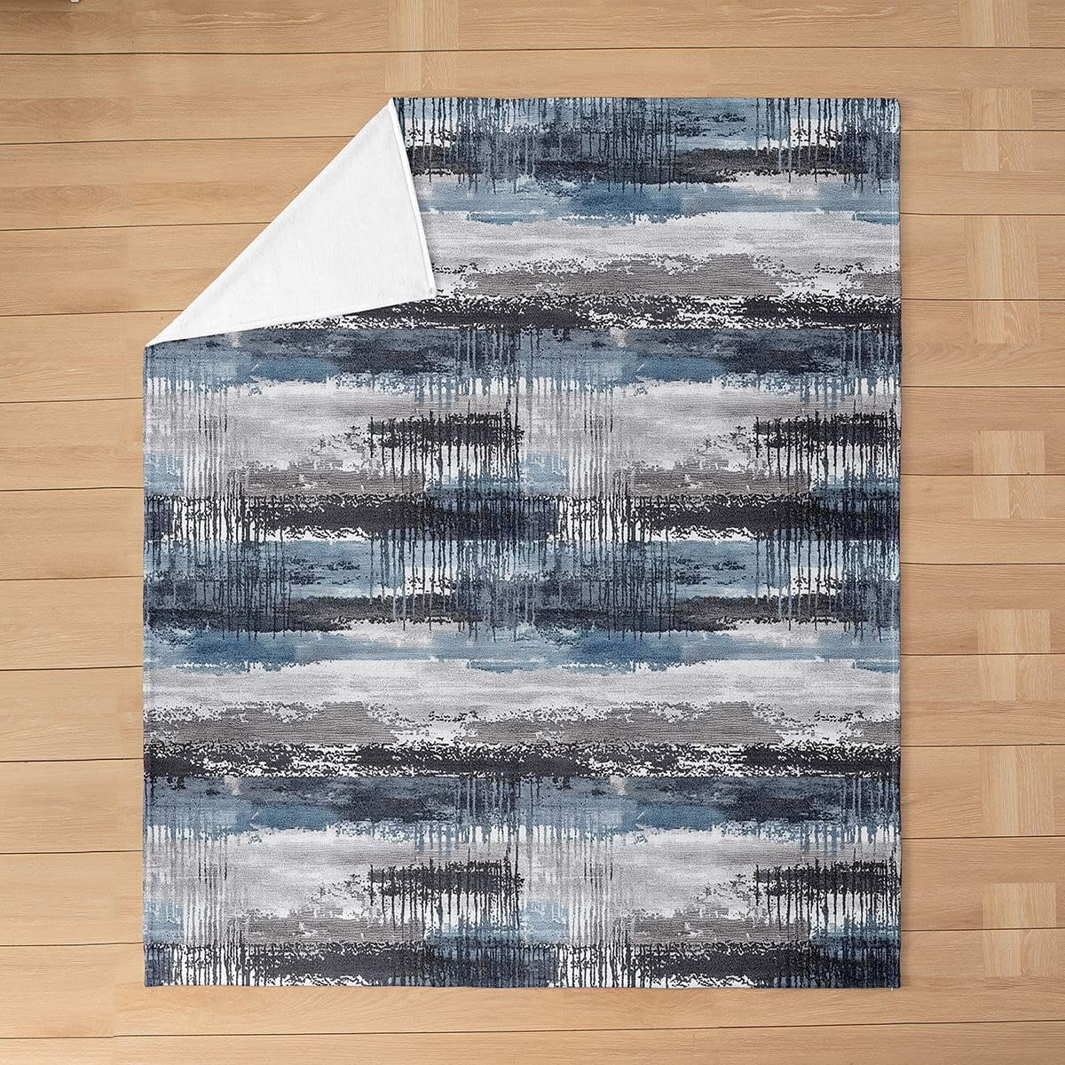 Blue Abstract Art Plush Throw Blanket for Sofa Bed Living Room ...