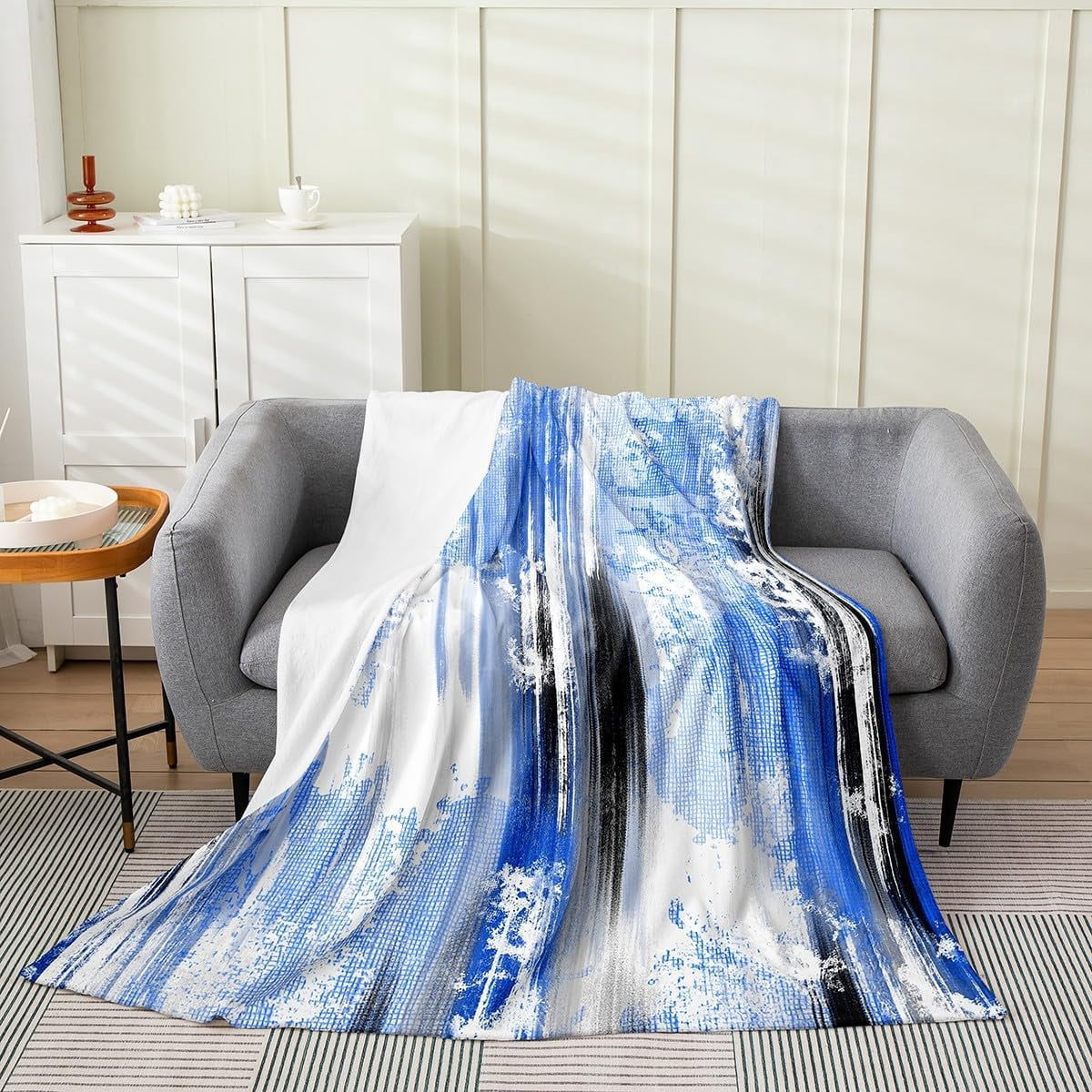 Blue Abstract Art Throw Blanket for Couch Bed Sofa - Walmart.com