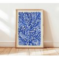Blue Abstract Botanical Wall Art Print, Modern Plant Artwork, Nature ...
