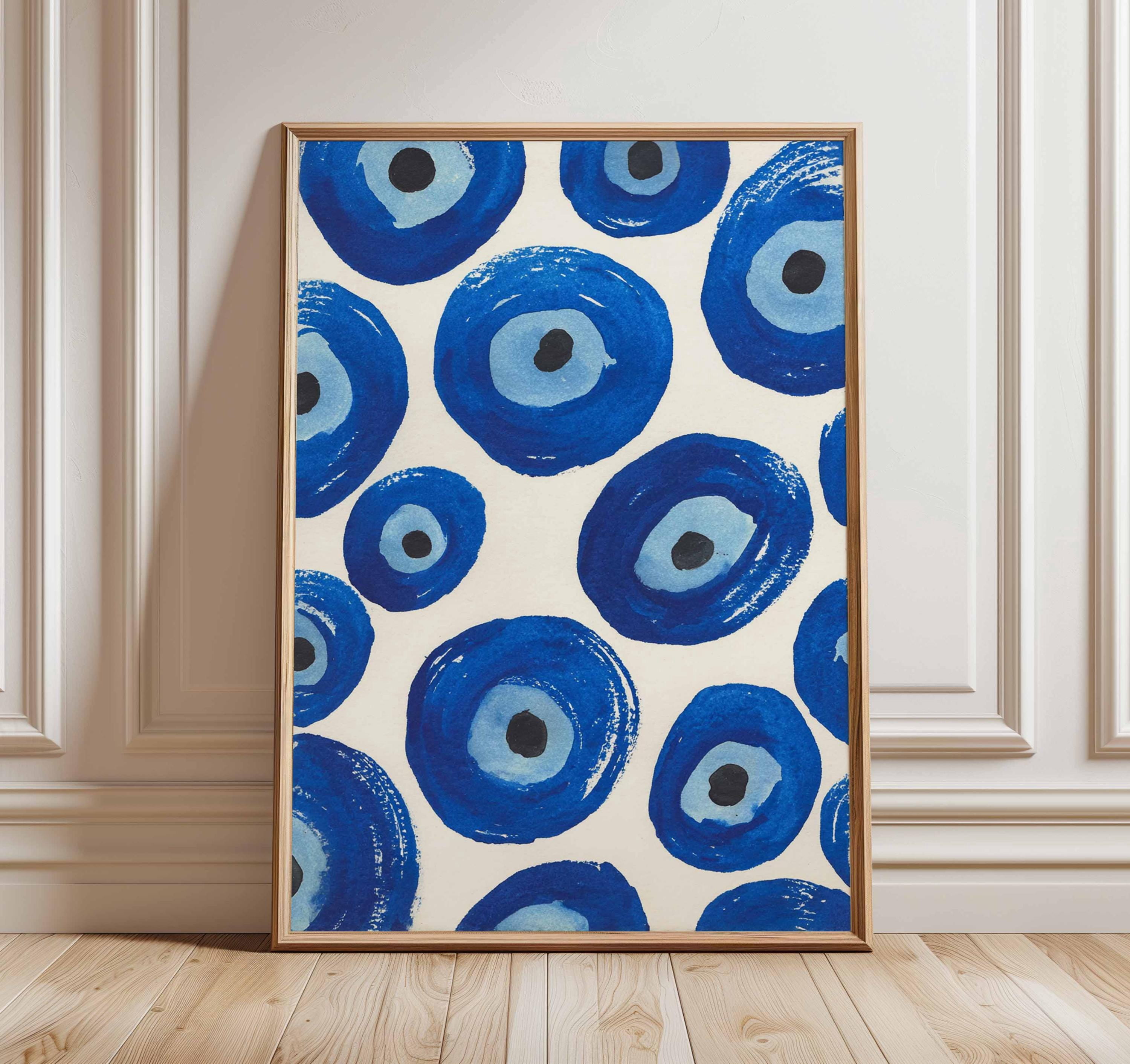 Blue Abstract Circles Wall Art modern geometric print minimalist blue ...