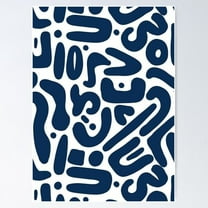 Blue Abstract Design Poster Wall Art, Modern Wall Decor For Living Room Bedroom, 8x12 UNFRAMED